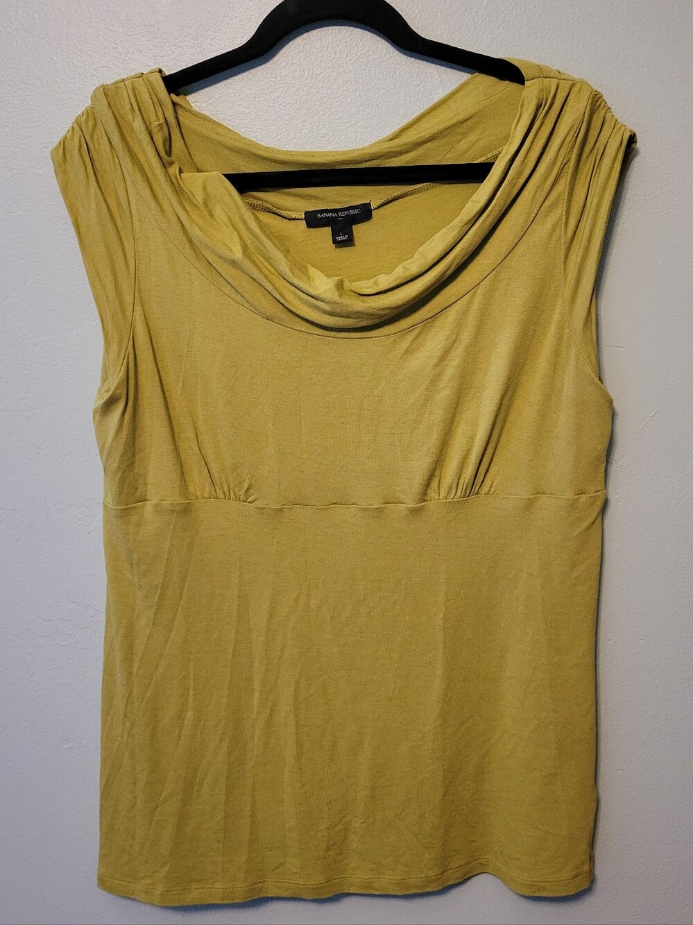 Banana Republic Sleeveless Drape Neck Top - Olive Green